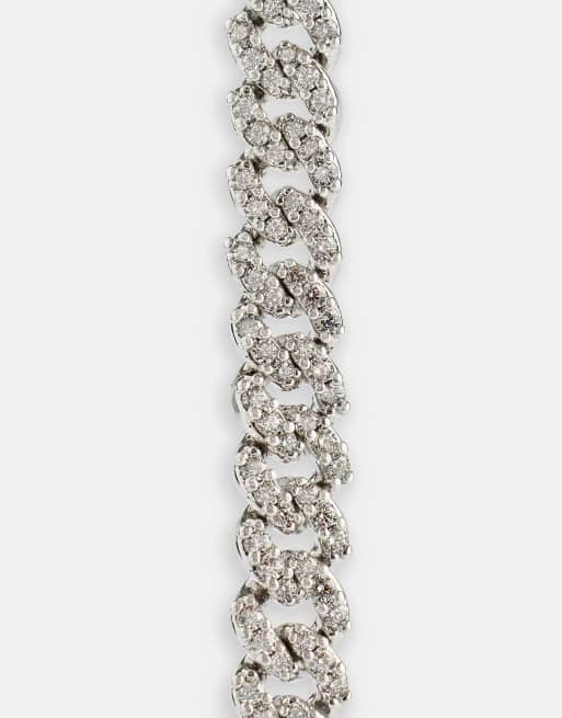 Cernucci Iced cuban link bracelet - 5mm - white in white, 4 of 4