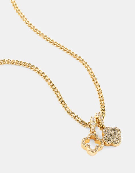 Cernucci Iced double motif cuban 10mm necklace in gold - view 1