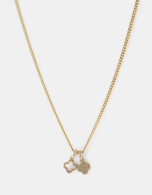 Cernucci Iced double motif cuban 10mm necklace in gold, 2 of 3