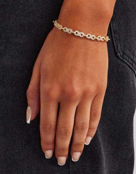 Cernucci Iced infinity link bracelet - 6mm in gold - view 1