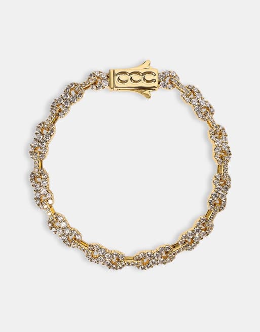 Cernucci Iced infinity link bracelet - 6mm in gold, 2 of 4