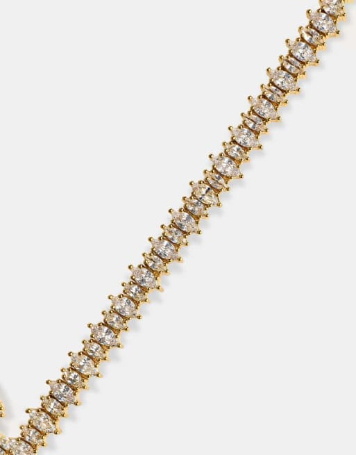 Cernucci Iced marquise mixed shape bracelet - 5mm in gold, 3 of 3