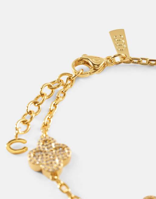 Cernucci Iced motif rolo link 12mm bracelet in gold, 4 of 4
