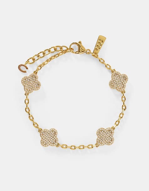 Cernucci Iced motif rolo link bracelet - 12mm in gold - view 1