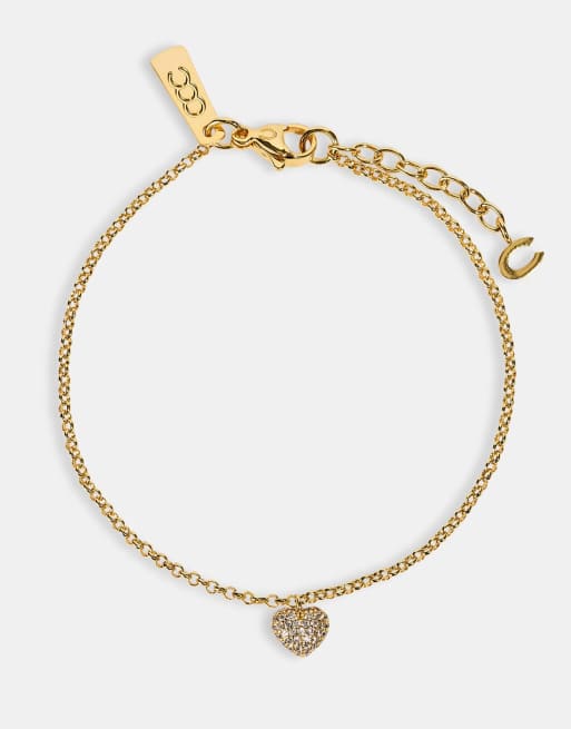Cernucci Iced pave heart micro bracelet - 6mm in gold, 3 of 3