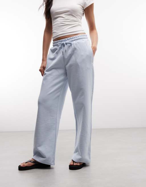 Cernucci - 100% katoenen co-ord set van hoodie en joggingbroek met wijde pijpen en logo in babyblauw, 3 van 3