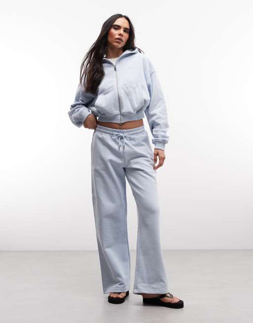 Cernucci – Jogginghose aus 100% Baumwolle in Babyblau mit weitem Bein und Logo, Kombiteil, 2 von 5