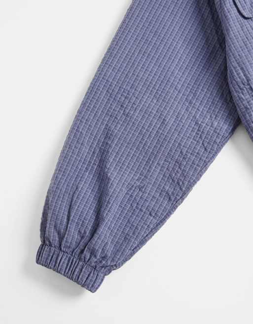 Cernucci – Karierte Windjacke aus Nylon in Blau mit Kapuze, 9 von 9