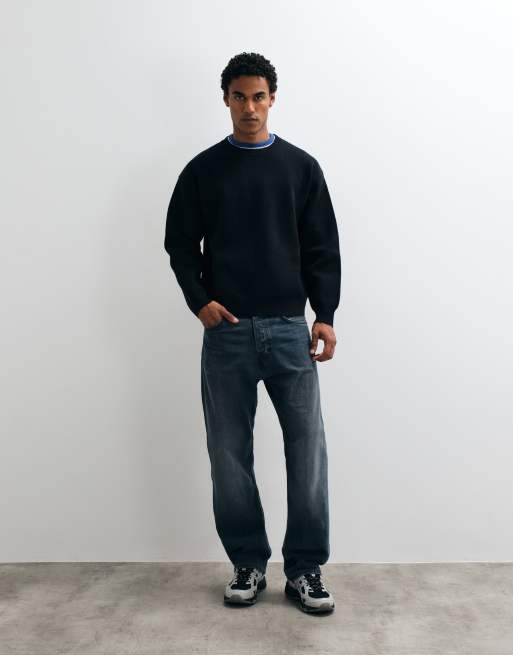 Cernucci knitted back print applique jumper in black, 2 of 5