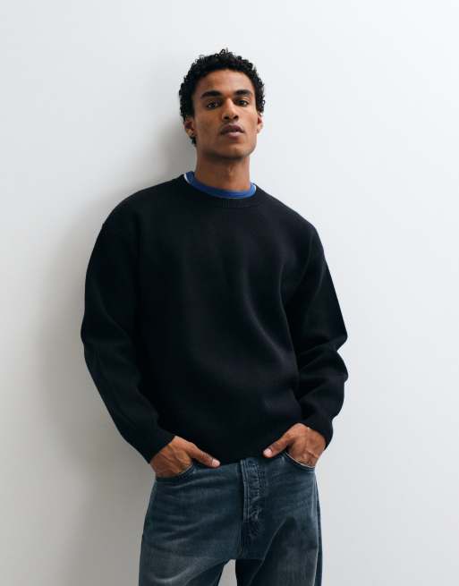 Cernucci knitted back print applique jumper in black, 3 of 5