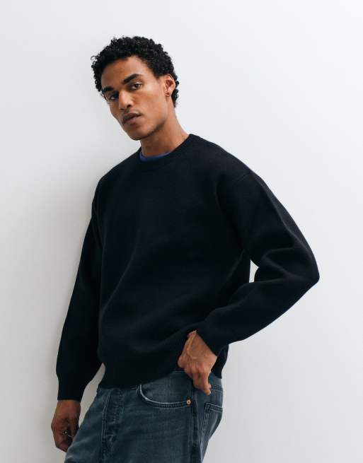 Cernucci knitted back print applique jumper in black, 5 of 5