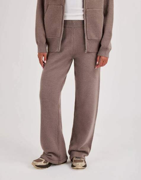 Cernucci Knitted stitch detail wide leg jogger in grey - view 1