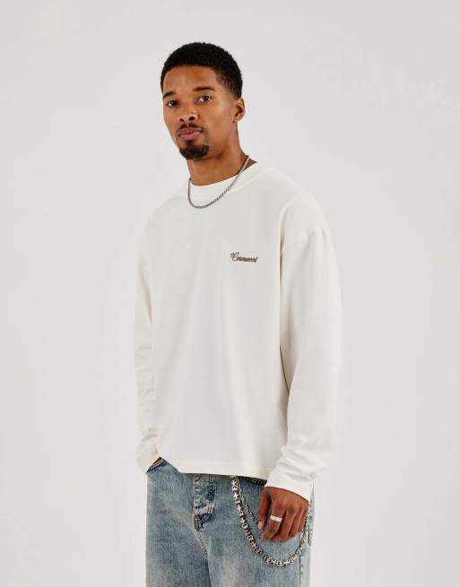 Cernucci Long sleeve cernucci diamonds boxy t-shirt in ecru, 4 of 4