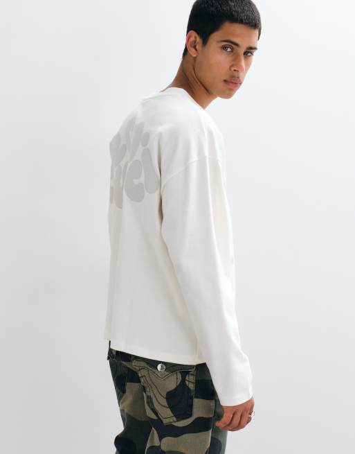 Cernucci long sleeve t-shirt with chain stitch logo back print, 3 of 5
