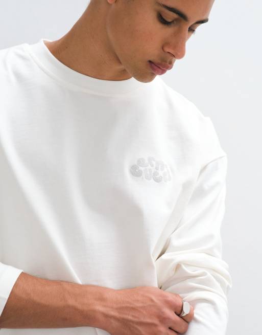 Cernucci long sleeve t-shirt with chain stitch logo back print, 4 of 5