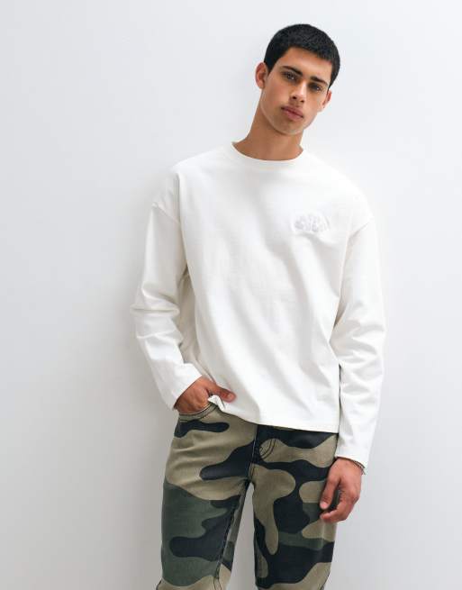 Cernucci long sleeve t-shirt with chain stitch logo back print, 5 of 5