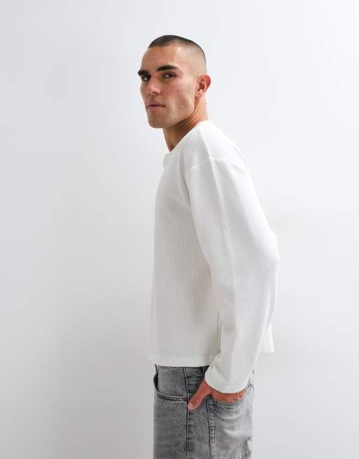 Cernucci long sleeve waffle henley t-shirt with embroidery detail, 2 of 5