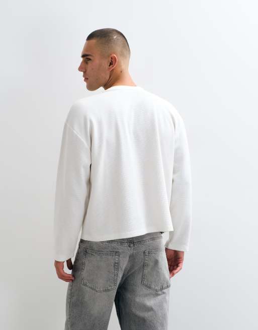 Cernucci long sleeve waffle henley t-shirt with embroidery detail, 5 of 5