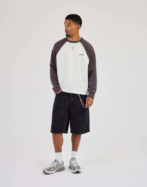 Cernucci Long sleeve waffle raglan t-shirt in grey, 2 of 4