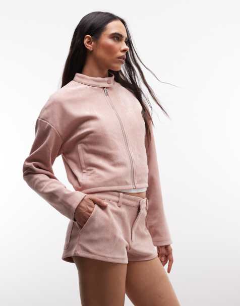 Cernucci - Micro short van imitatiesuède in oudroze, deel van co-ord set - view 1
