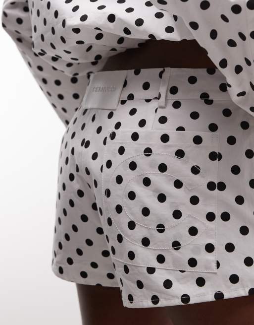 Cernucci mini shorts co-ord met polkadot in wit, 5 van 9