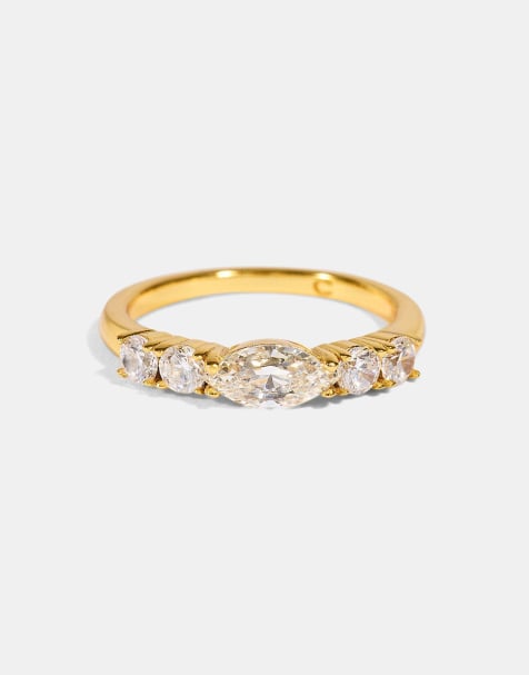 Cernucci Mixed gemstone shape ring - 4mm in gold - view 1