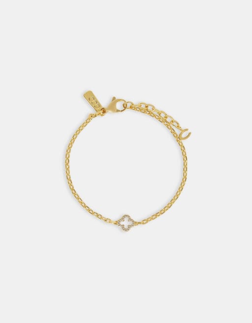 Cernucci Mother of pearl motif rolo bracelet - 8mm in gold, 3 of 4