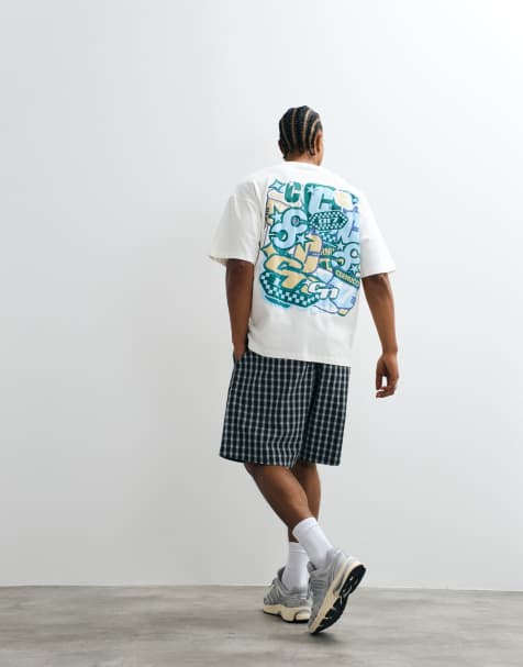 Cernucci – Naturvit t-shirt i oversize med logga och tryck baktill - view 1