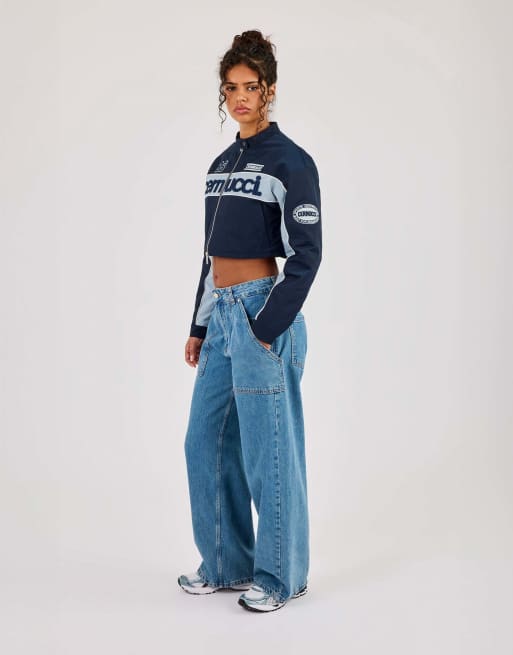 Cernucci Nylon moto jacket in blue, 4 of 4