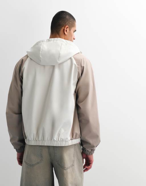 Cernucci nylon windbreaker with contrast panels in beige and off-white, 4 of 7