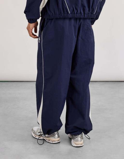 Cernucci Oversized nylon panelled jogger in blue, 4 of 4