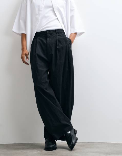 Cernucci pantalon à plis coupe barrel noir - view 1