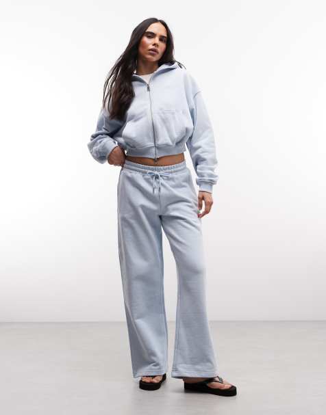 Cernucci - Pantalon de jogging large d'ensemble à logo 100 % coton - Bleu pastel - view 1