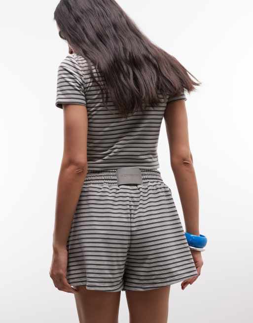 Cernucci - Pantaloncini boxer morbidi al tatto grigi con doppia riga in coordinato, 3 di 5