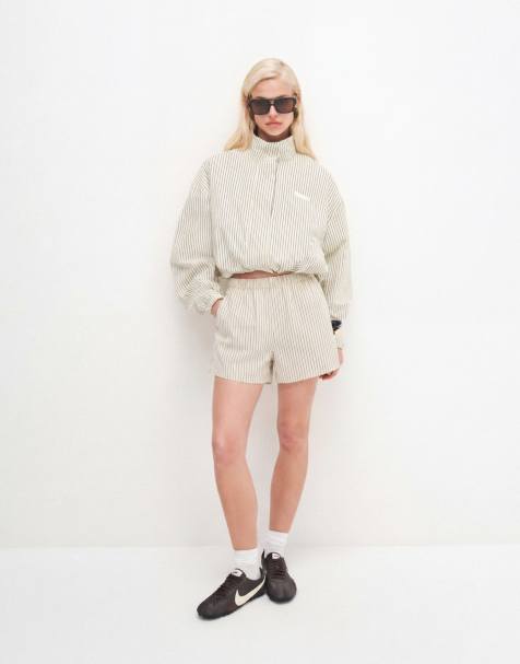 Cernucci randiga nylonshorts med resår i butter yellow set - view 1