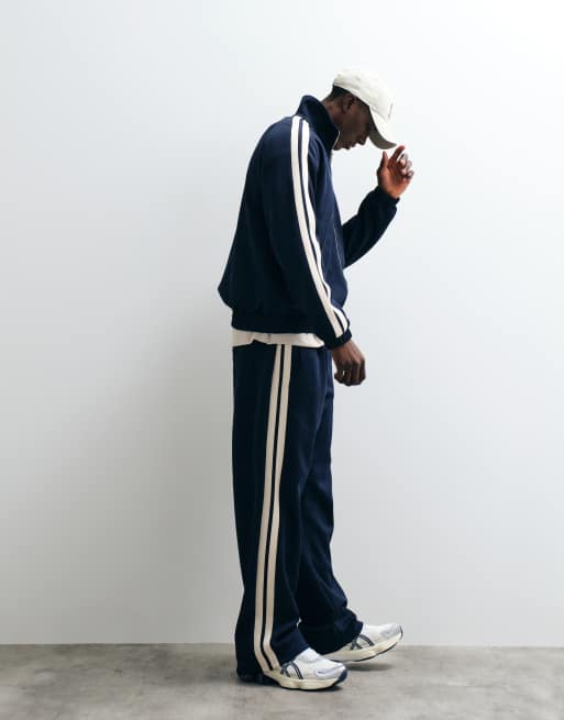 Cernucci relaxed fit track pants with side taping in navy (Part of a set), 5 of 5