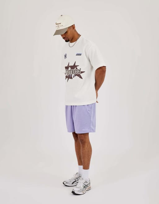 Cernucci Relaxed mesh logo short in purple, 4 of 4