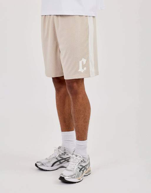 Cernucci Relaxed mesh panelled shorts in beige, 2 of 4