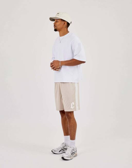 Cernucci Relaxed mesh panelled shorts in beige, 3 of 4