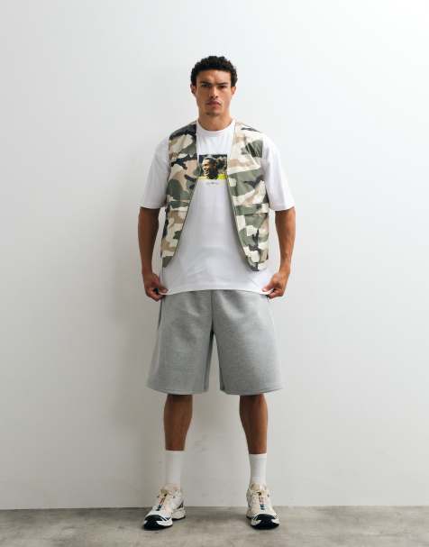 Cernucci scuba-style fabric oversized jorts in grey - view 1
