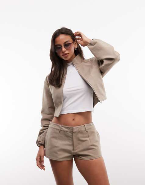 Cernucci set med twill-mikroshorts i beige - view 1