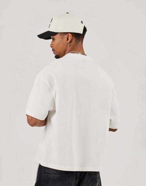 Cernucci Short sleeve boxy Cernucci 2017 graphic t-shirt in beige, 3 of 4