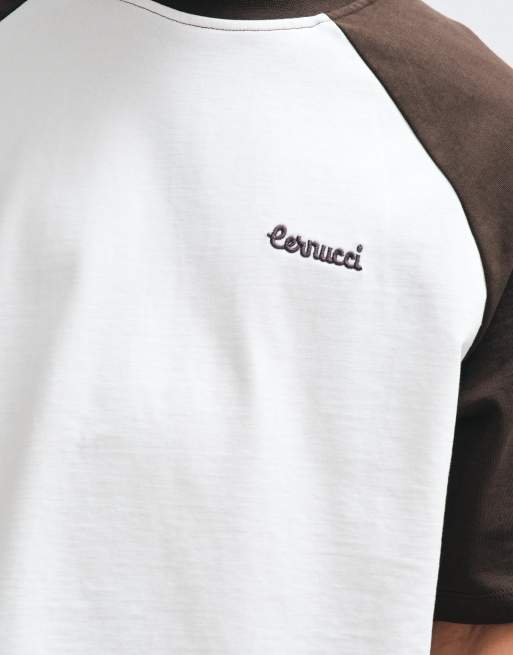 Cernucci short sleeve contrast raglan t-shirt in brown, 2 of 5