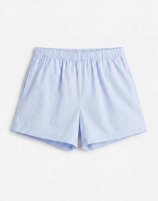 Cernucci - shorts de punto con rayas para poner en azul claro, 6 de 9