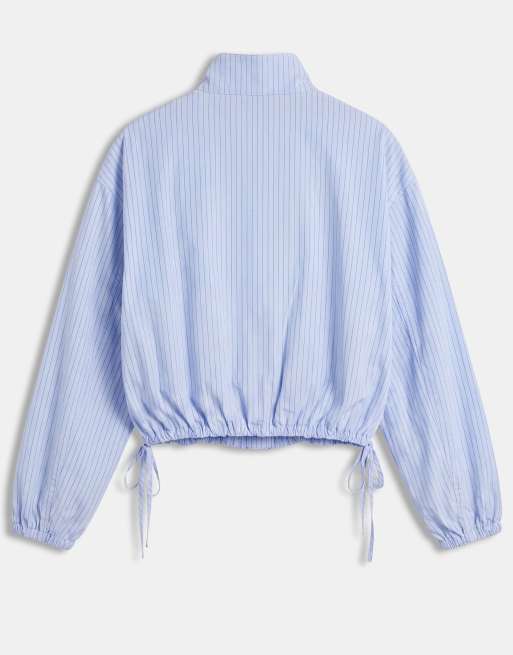 Cernucci stripe nylon funnel neck jacket in light blue (part of a set), 6 of 8