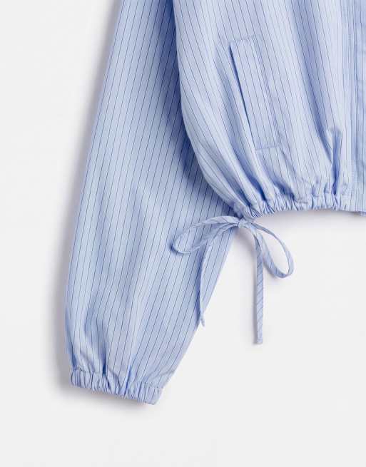 Cernucci striped funnel neck jacket in light blue - part of a set, 7 of 8