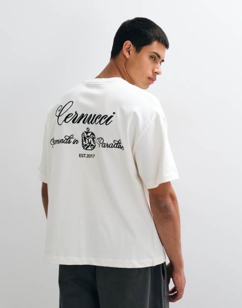 Cernucci t-shirt med logga och diamantgrafik, broderat ryggtryck i vitt - view 1