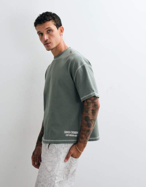 Cernucci T-Shirt mit Rückengrafik im Kino-Design, boxy, 2 von 5
