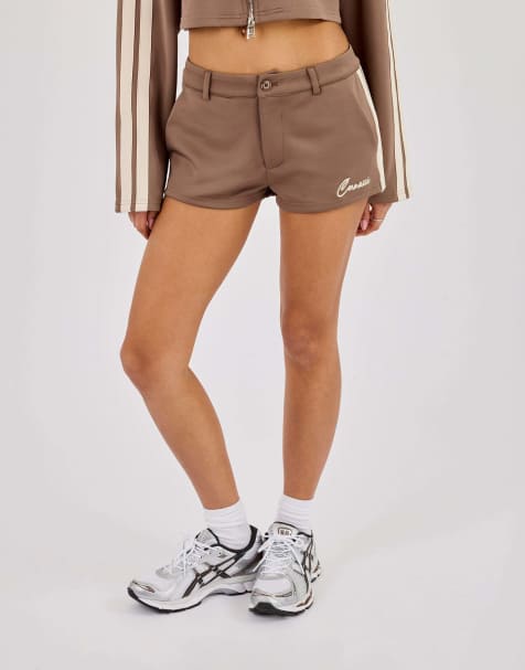 Cernucci Taping micro shorts in brown  - view 1