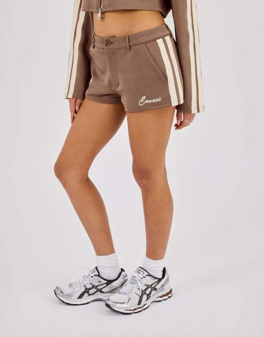 Cernucci Taping micro shorts in brown , 2 of 4